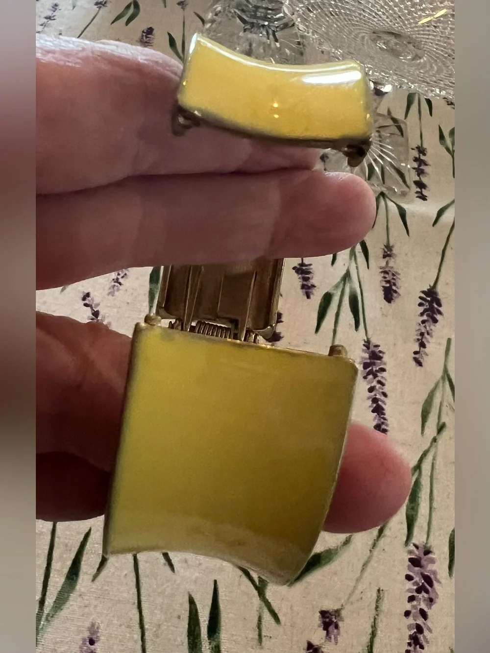 Yellow Curved metal hinged bracelet
